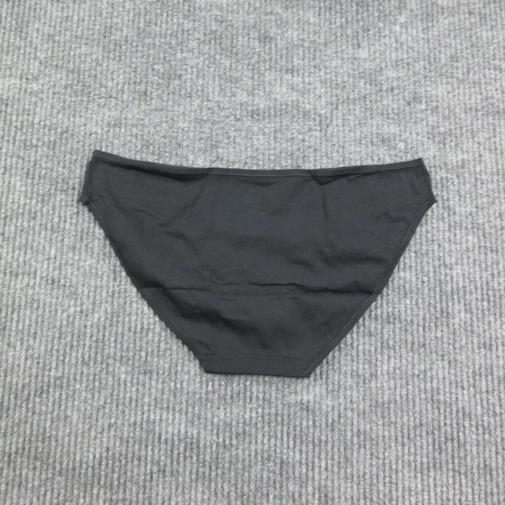 Quince Panties Womens L Black Bikini Organic Cotton Tagless 6 Pack NWOT